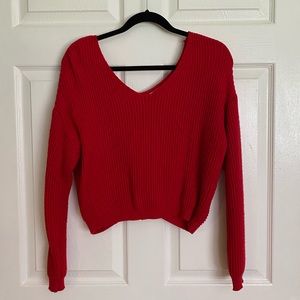 Dex Cropped Sweater With Twist-back